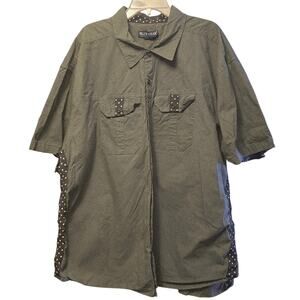 Blue Gear star paneled button down short sleeve shirt size 4XL mens